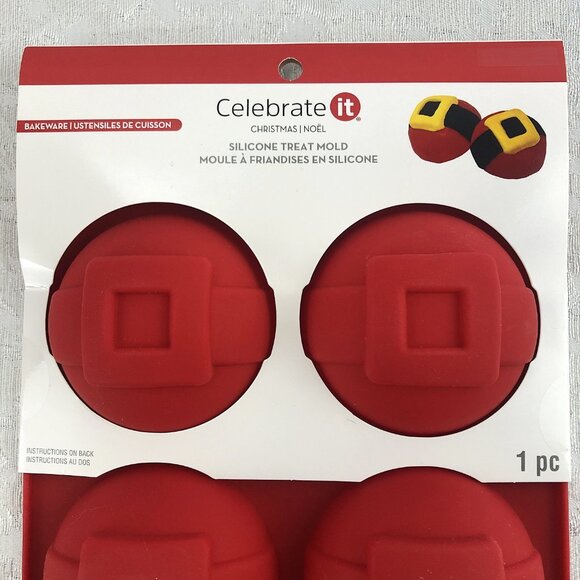 Celebrate It Christmas Holiday Set: Santa Metal Pan&Santa Belt Silicone Mold NWT - Picture 11 of 13